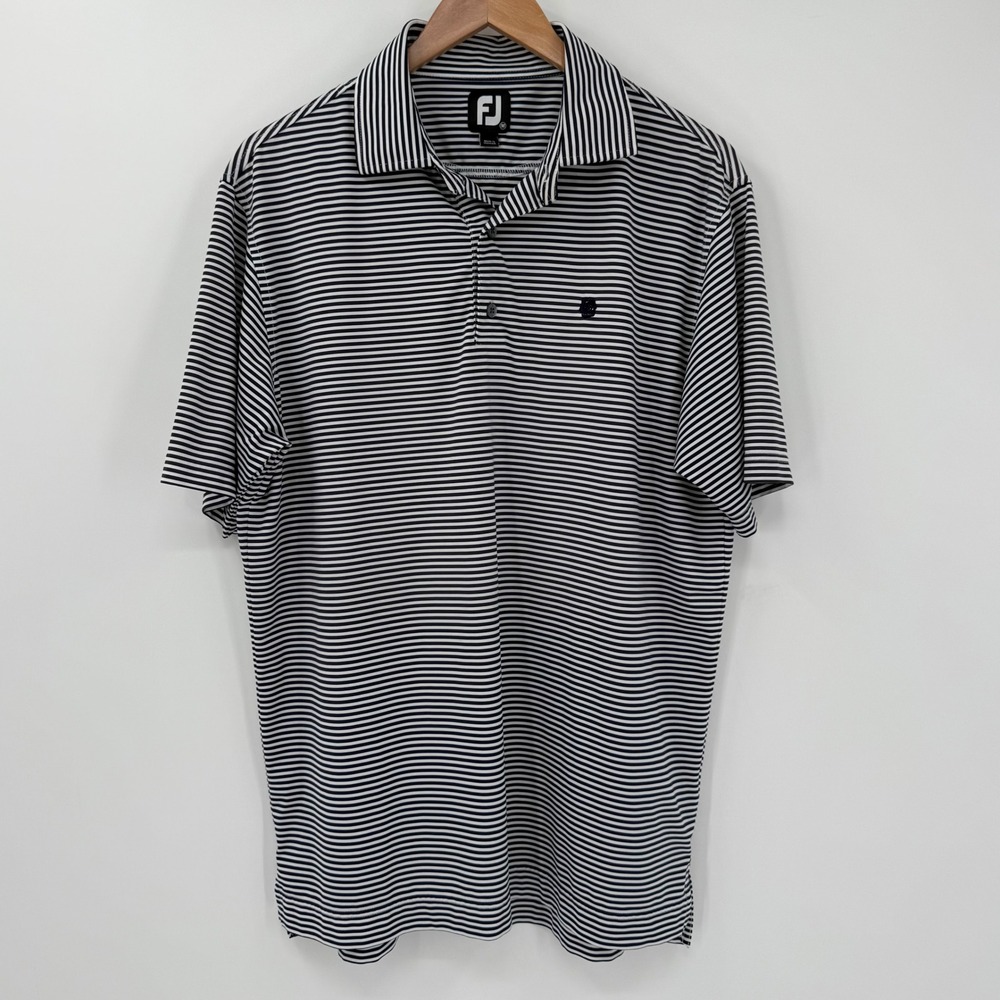 FootJoy ProDry Feeder Stripe Golf Polo Navy White‎ Men's Medium